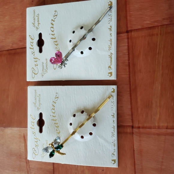 Austrian Crystal Handset Bobby Pins Lot of 2 - Picture 9 of 12